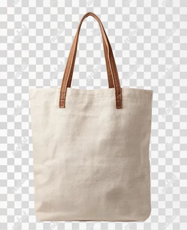 isolated stockphoto of a bright beige totebag ready for mockup, front view, plain white background
