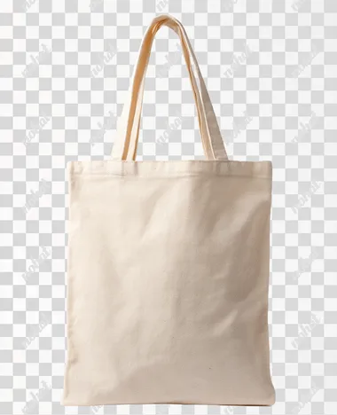 isolated stockphoto of a bright beige totebag ready for mockup, front view, plain white background