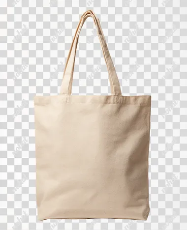 isolated stockphoto of a bright beige totebag ready for mockup, front view, plain white background
