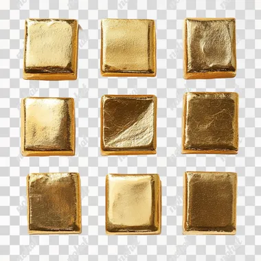 gold bars on white background