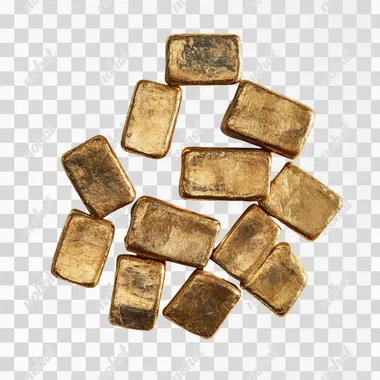 gold bars on white background