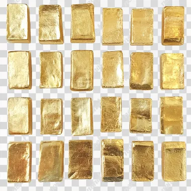 gold bars on white background