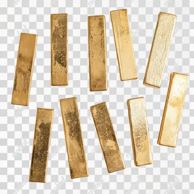 gold bars on white background