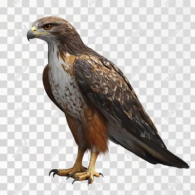 hawk, full size, white background, multicolor, octane rendering, photorealistic, highly detailed