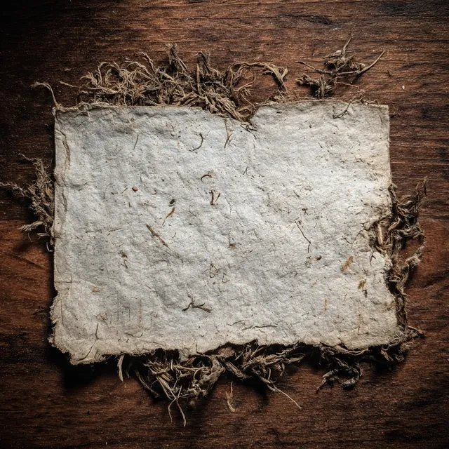 Vintage Torn Paper on Wooden Background