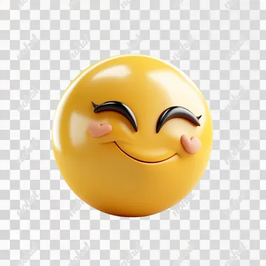 3d winking emoji on white background
