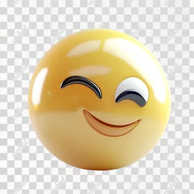 3d winking emoji on white background