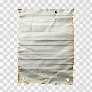 a scrumpled up piece of lined paper with punched holes over a black background. this should be in birds eye vieve