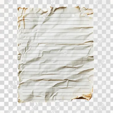 a scrumpled up piece of lined paper with punched holes over a black background. this should be in birds eye vieve