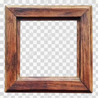 wooden picture frame. ultra definition. transparent background