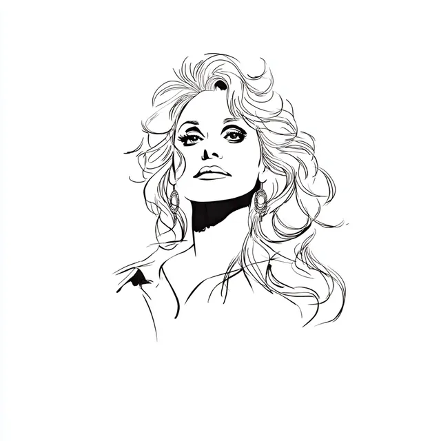 Elegant Woman Line Drawing