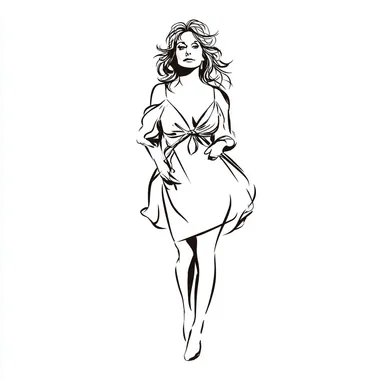 onle line drawing of a woman   --oref  --ow 175