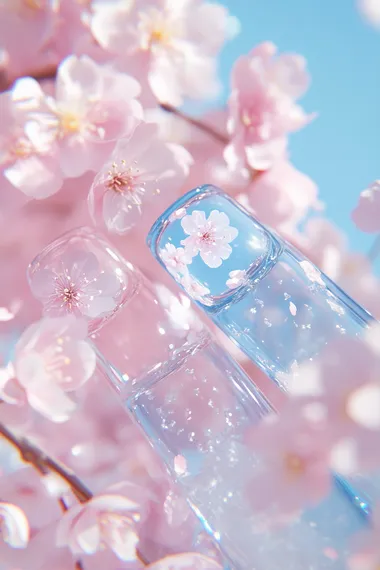 cherry blossom nails,,,blooming sakura park background,photorealistic,light toned   k9rpo1o