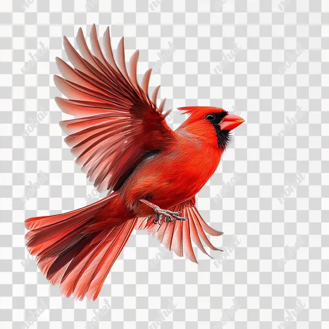 Graceful Cardinal in Flight
