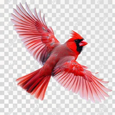 cardinal in flight, no background