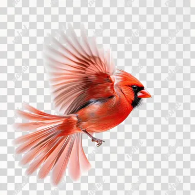 cardinal in flight, no background