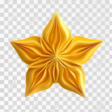 YELLOW STAR ILLUSTRATION IN 3D STYLE ON WHITE BACKGROUND