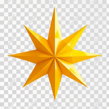 YELLOW STAR ILLUSTRATION IN 3D STYLE ON WHITE BACKGROUND