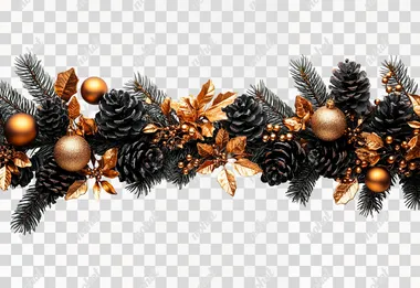 Christmas eve traditional wreath with golden ornaments on isolated white background   --s 250