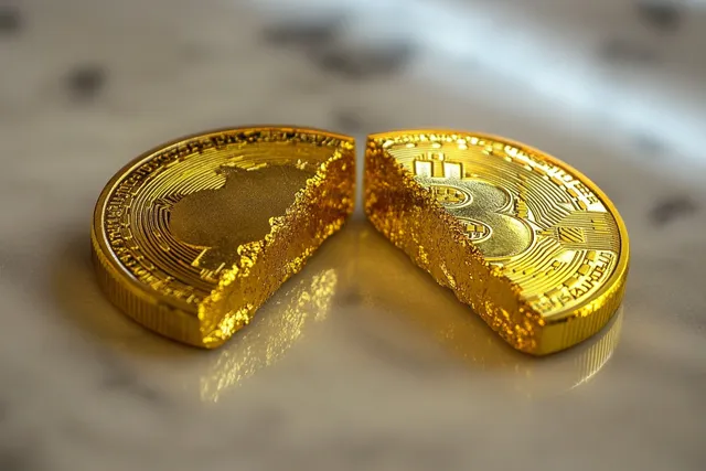 Bitcoin Gold Coin Split: A Visual Representation
