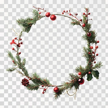 a simple round frame with christmas as the theme.