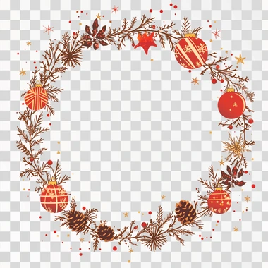 a simple round frame with christmas as the theme.