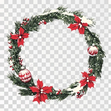 a simple round frame with christmas as the theme.