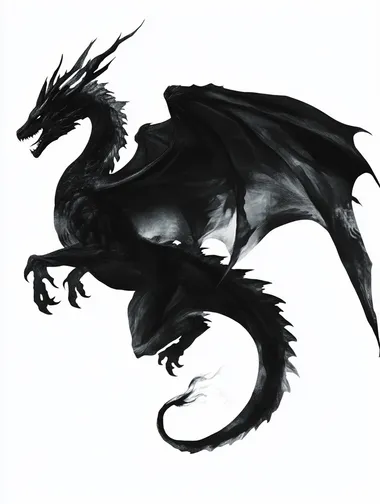 realistic dragon silhouette in flight  rofile f8no1rr
