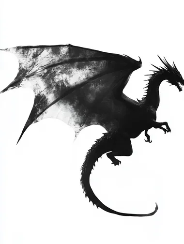 realistic dragon silhouette in flight  rofile f8no1rr