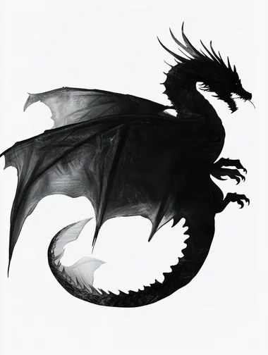 realistic dragon silhouette in flight  rofile f8no1rr