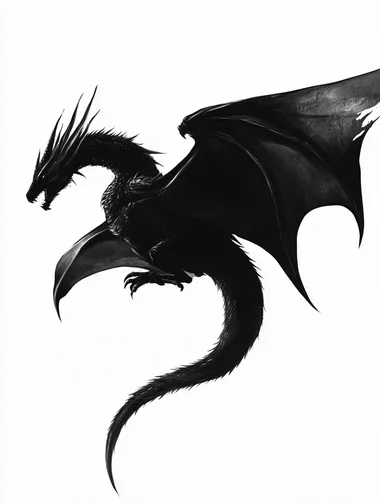 realistic dragon silhouette in flight  rofile f8no1rr