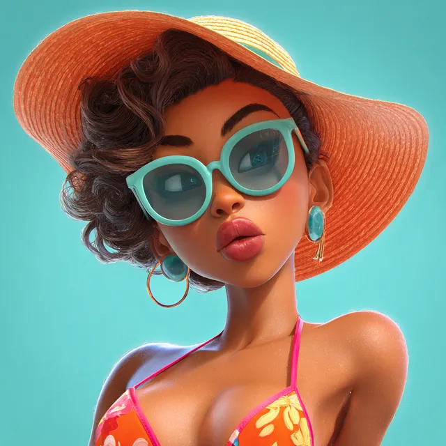 Charming Summer Vacation Icon in 3D Cartoon Style
