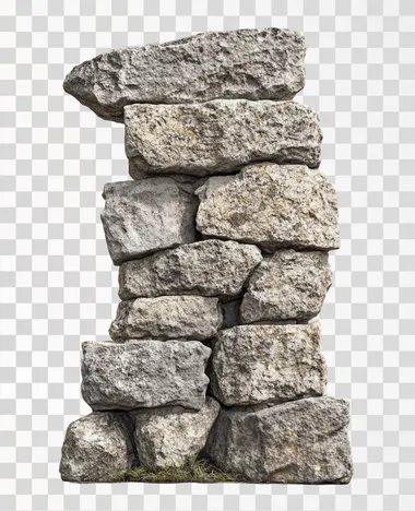 bloc de pierre datant de l'antiquit?, bloc de pierre datant de l'?ge romain, vestige, arch?ologie on white background . photorealism mode turned on to create an ultra-realistic image