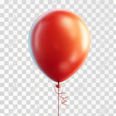 one red color balloon, realistic The subject should fill the entire frame as much as possible without cropping any part of it. Ensure the integrity of the subject, 45-degree side angle sideview, On a white background, no shadows or lighting effects on the ground  rofile 42g6oyt