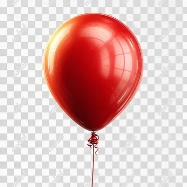 one red color balloon, realistic The subject should fill the entire frame as much as possible without cropping any part of it. Ensure the integrity of the subject, 45-degree side angle sideview, On a white background, no shadows or lighting effects on the ground  rofile 42g6oyt