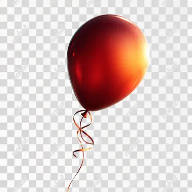 one red color balloon, realistic The subject should fill the entire frame as much as possible without cropping any part of it. Ensure the integrity of the subject, 45-degree side angle sideview, On a white background, no shadows or lighting effects on the ground  rofile 42g6oyt