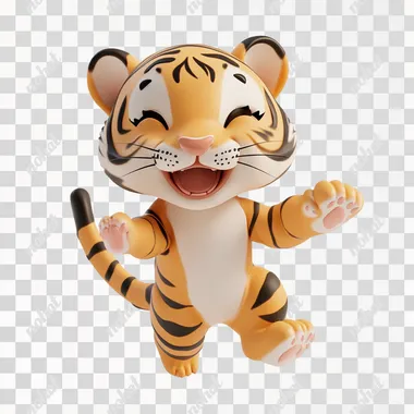 super cute northeastern tiger, happy running, white background, full body, super cute POP MART ip ,Q version, high detail texture, high quality, vibrant color, clay,, model blind box toy, disney style, fine glossy, 3d rendering, oc rendering, best quality, 8k, pastel, cinematic texture, high quality,.