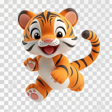 super cute northeastern tiger, happy running, white background, full body, super cute POP MART ip ,Q version, high detail texture, high quality, vibrant color, clay,, model blind box toy, disney style, fine glossy, 3d rendering, oc rendering, best quality, 8k, pastel, cinematic texture, high quality,.