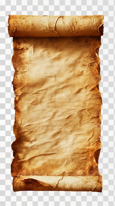 A detailed, textured background of an ancient scroll from the 1800s, with an aged parchment color. The texture should be rich with subtle details like faded ink marks, creases, and slight tears, but still maintain a minimalist overall design. The scroll should have a vintage, historical feel, with a warm, sepia-toned palette. Created Using: digital illustration, high-resolution texture mapping, antique design, subtle detailing, photorealistic rendering, warm sepia tones