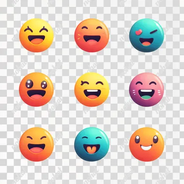 happy emoji Icon. Iconography. White background. A vibrant, flat cartoon style with smooth, rounded shapes and minimal detailing. Icons use bold, saturated colors, often with subtle gradients to create depth and a soft 3D effect. Shading is minimal but effective, giving the icons a polished, high-contrast look. The design is clean and simple, focusing on bright, playful colors like orange and gold. The icons often have a soft shadow or subtle lighting effects to add a sense of dimension without being overly realistic