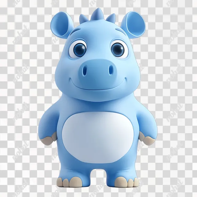 PNG Cute 3D Rhino Mascot for Smart Manufacturing