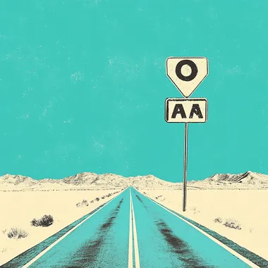 black and white photo of pan-american highway with vector stylization to make album cover, with teal accents  rofile bakqngo