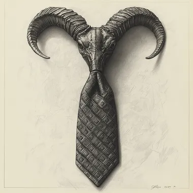 A vintage pencil drawing of a tie, in the style of Enki Bilal and Chris Foss, white background, black and white