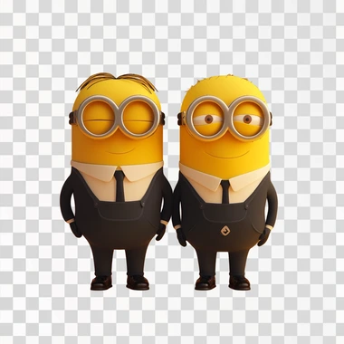 dois minions se abra?ando estilo cartoon, fundo branco