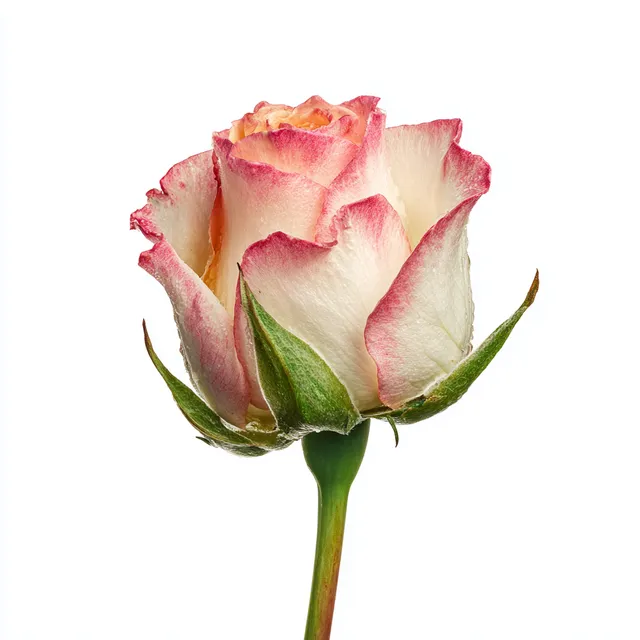 Delicate Pink and White Rose
