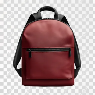 backpack, white background, photo realistic. Color: dark red, black