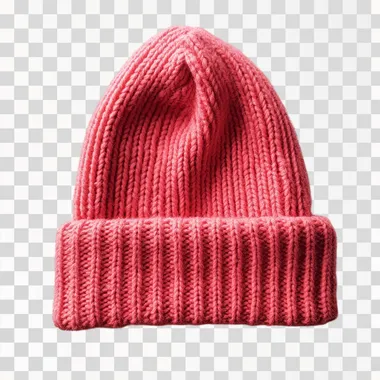 pink red wool hat, pastel color, white background