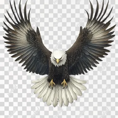 top view of an eagle with wings outstretched , style illustration
