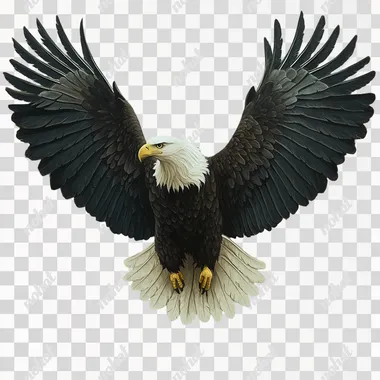 top view of an eagle with wings outstretched , style illustration