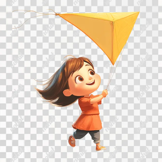 Whimsical Adventures: A Girl and Her Kite